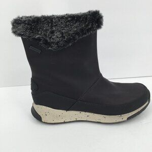 Chaco Borealis Waterproof black boot faux fur winter pull-on short women new 7